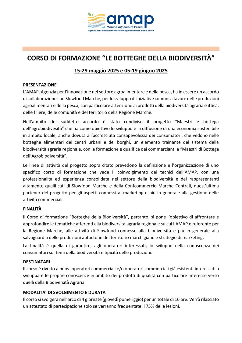 Locandina del corso
