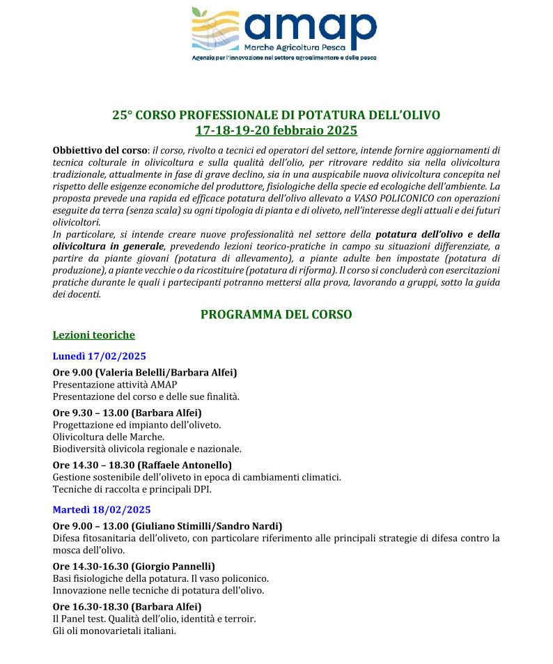Locandina del corso
