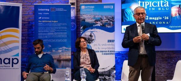 L'immagine ritrae il Presidente di AMAP, Renato Frontini, durante il suo intervento al workshop