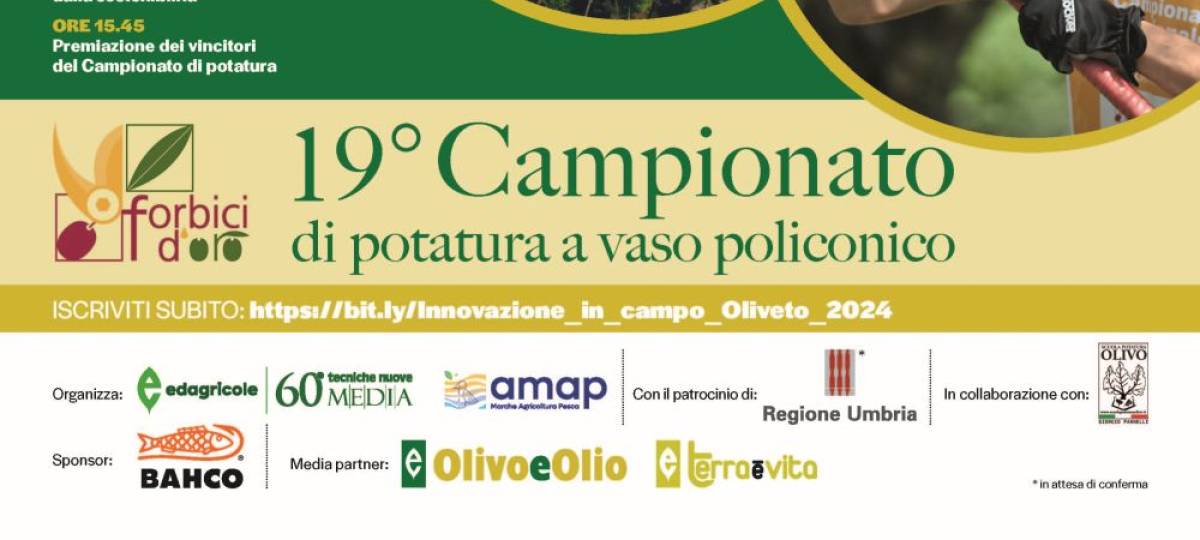 20/04/2024: 19° Campionato nazionale potatura dell'olivo - Forbici d'oro