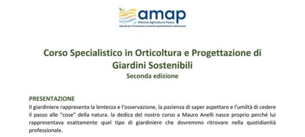 28/09/2026: Corso specialistico in Orticoltura e progettazione di giardini sostenibili